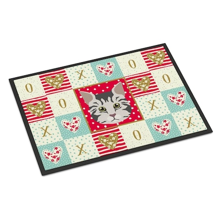 Carolines Treasures 18 x 27 in. American Bobtail Cat Love Indoor or Outdoor Mat CK5079MAT